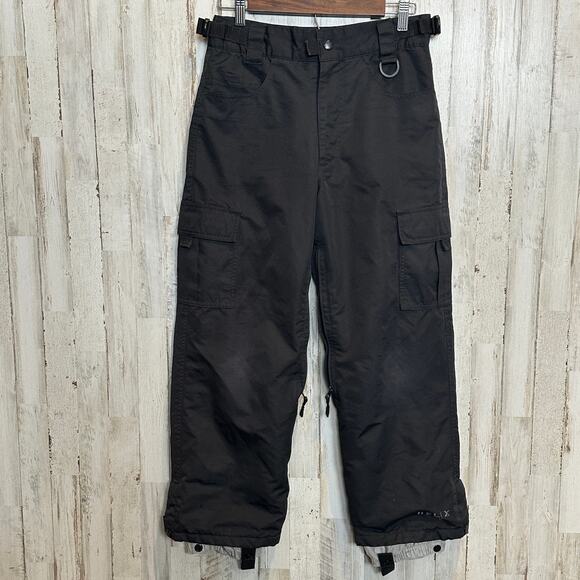 Helix Ski Snowboard Pants Youth 10 Black Adjustable Waist Gorpcore Leg Vent VGUC - Picture 1 of 15